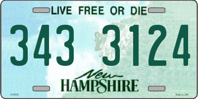 NH license plate 3433124