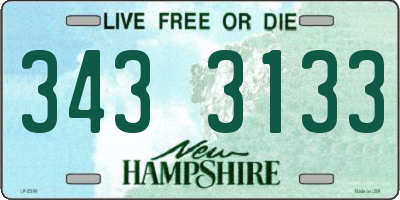 NH license plate 3433133
