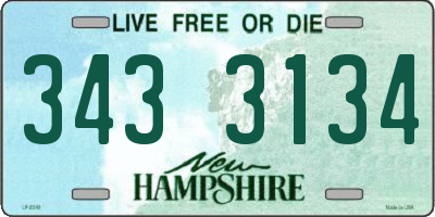 NH license plate 3433134