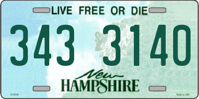 NH license plate 3433140