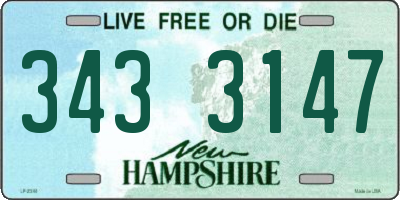 NH license plate 3433147