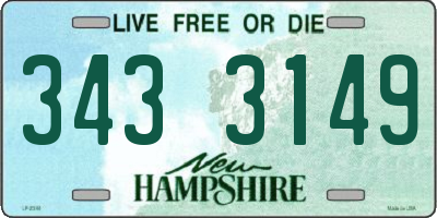 NH license plate 3433149