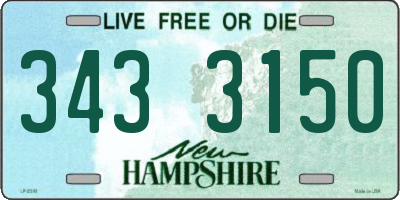 NH license plate 3433150