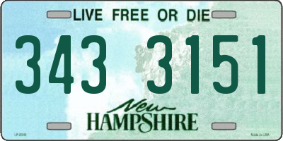 NH license plate 3433151