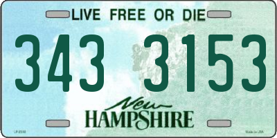 NH license plate 3433153