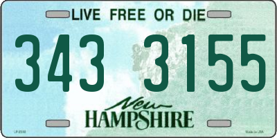 NH license plate 3433155
