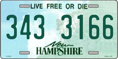 NH license plate 3433166