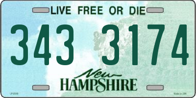 NH license plate 3433174