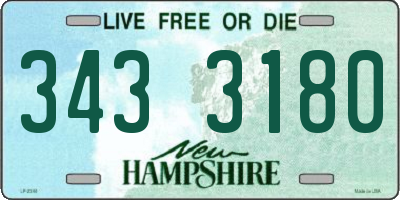 NH license plate 3433180