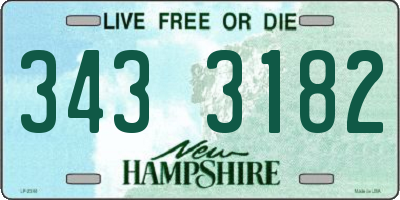 NH license plate 3433182