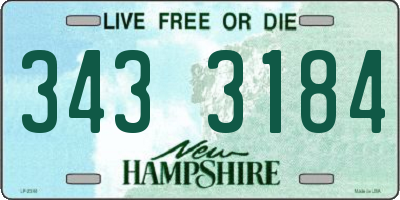NH license plate 3433184