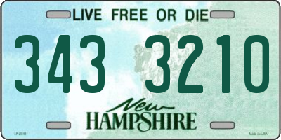 NH license plate 3433210