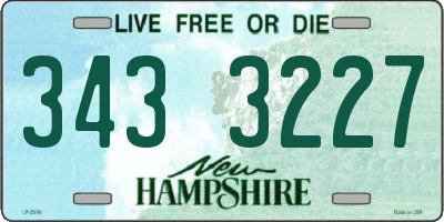 NH license plate 3433227