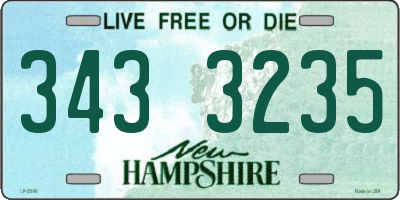 NH license plate 3433235