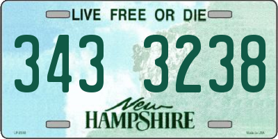 NH license plate 3433238