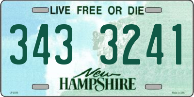 NH license plate 3433241