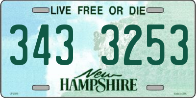 NH license plate 3433253