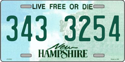 NH license plate 3433254
