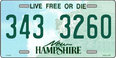 NH license plate 3433260