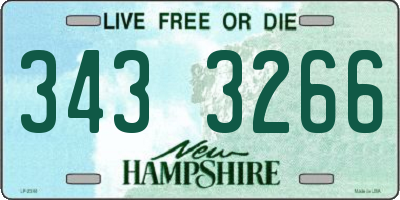 NH license plate 3433266