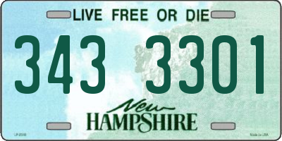 NH license plate 3433301