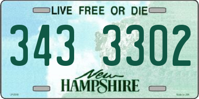 NH license plate 3433302