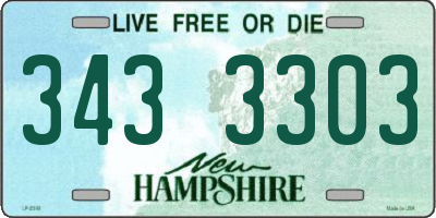 NH license plate 3433303