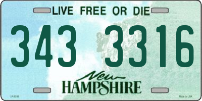 NH license plate 3433316