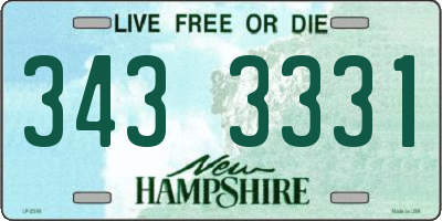 NH license plate 3433331