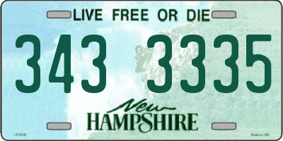NH license plate 3433335
