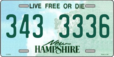 NH license plate 3433336
