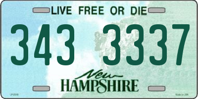 NH license plate 3433337