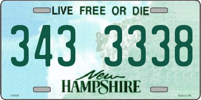 NH license plate 3433338