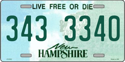 NH license plate 3433340