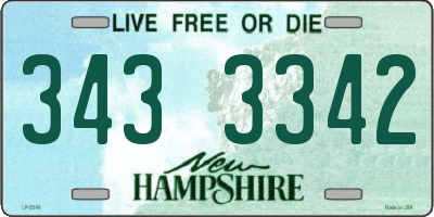 NH license plate 3433342