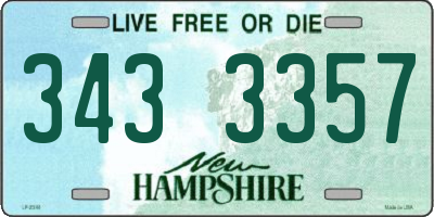 NH license plate 3433357