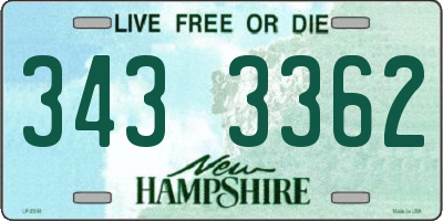NH license plate 3433362