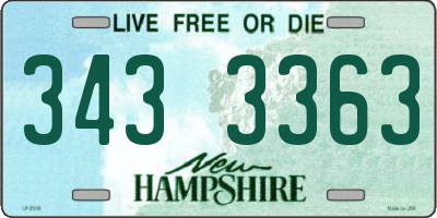 NH license plate 3433363