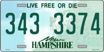 NH license plate 3433374