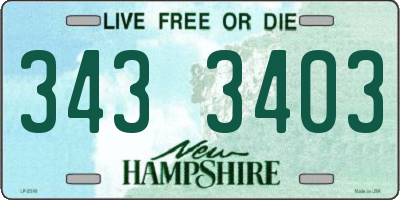 NH license plate 3433403