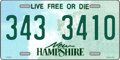 NH license plate 3433410