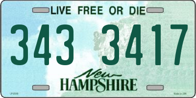 NH license plate 3433417