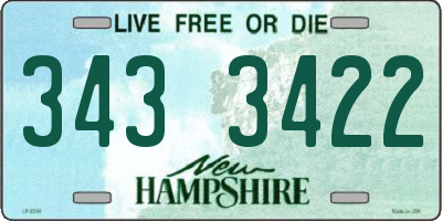 NH license plate 3433422