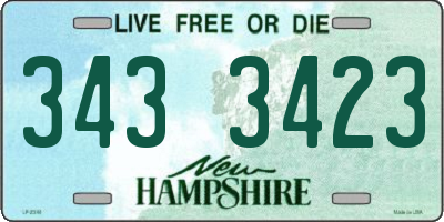 NH license plate 3433423