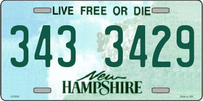 NH license plate 3433429