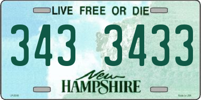 NH license plate 3433433