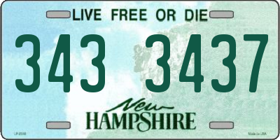 NH license plate 3433437