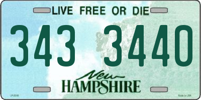 NH license plate 3433440