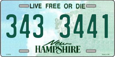 NH license plate 3433441