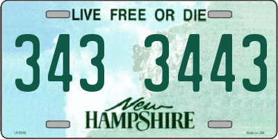 NH license plate 3433443